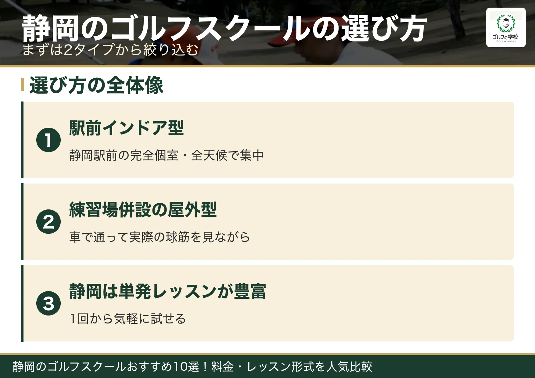 静岡のゴルフスクール選びのポイント（静岡 ゴルフスクール）